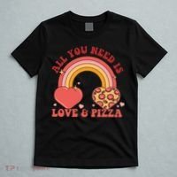 Love And Pizza Retro Valentine Gift For Valentine Day T-Shirt thumb 5