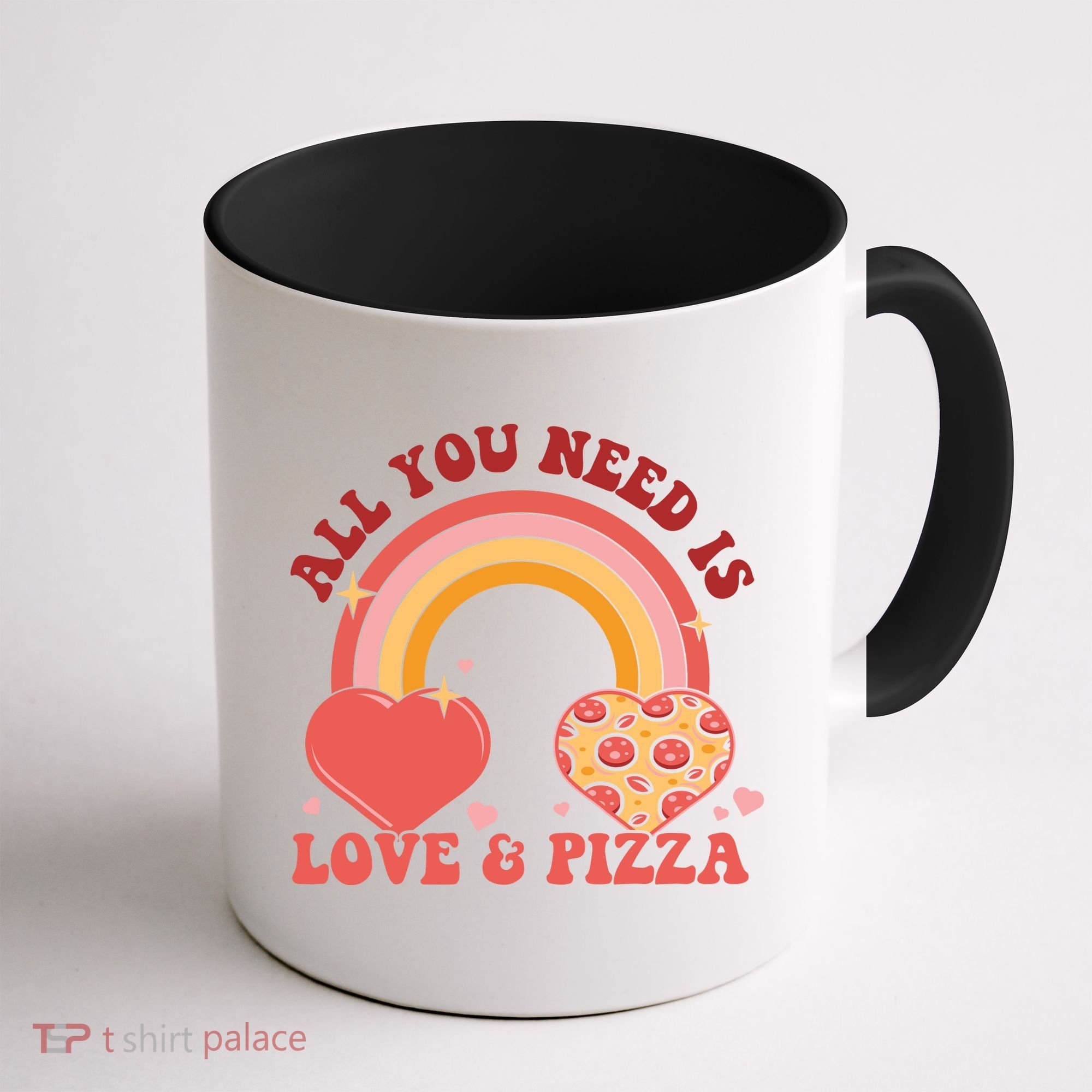 Love And Pizza Retro Valentine Gift For Valentine Day Coffee Mug