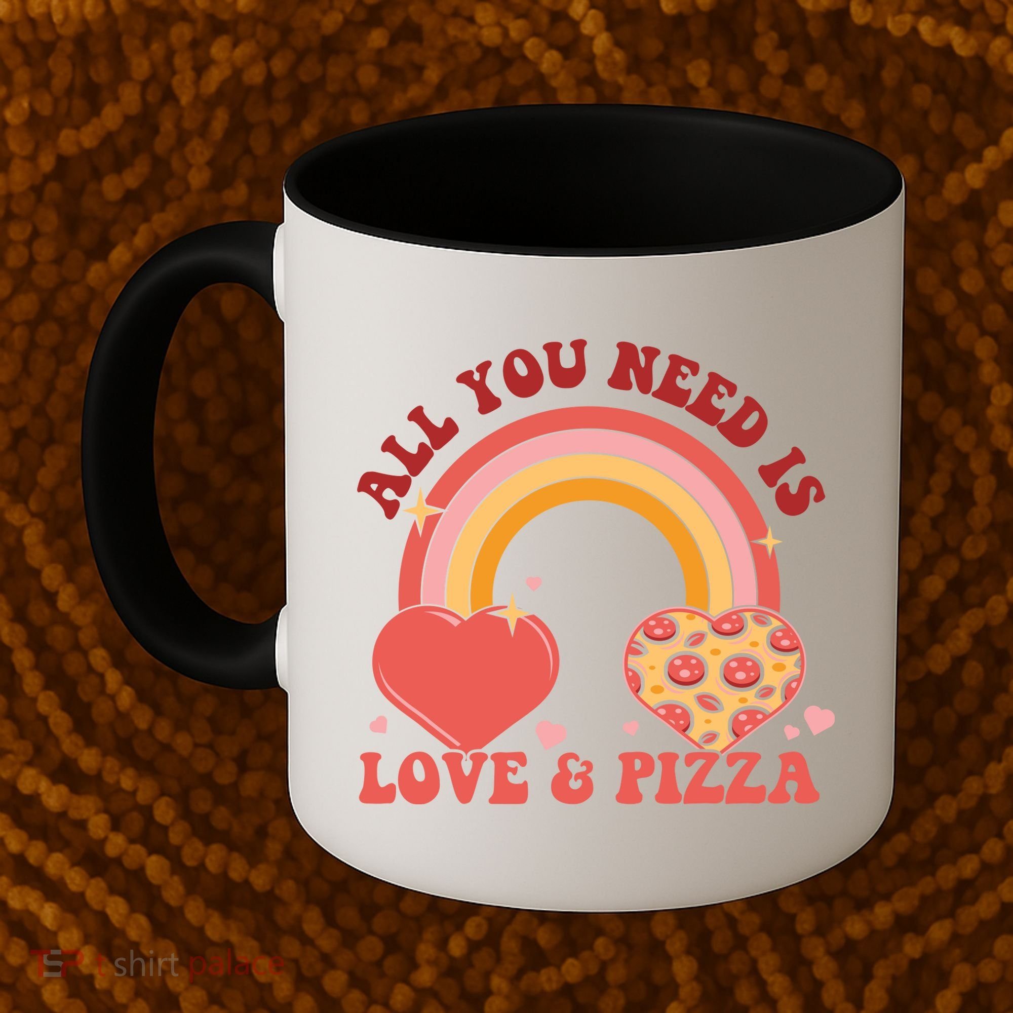 Love And Pizza Retro Valentine Gift For Valentine Day Coffee Mug