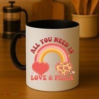 Love And Pizza Retro Valentine Gift For Valentine Day Coffee Mug thumb 4