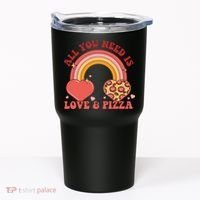 Love And Pizza Retro Valentine Gift For Valentine Day Tumbler thumb 0