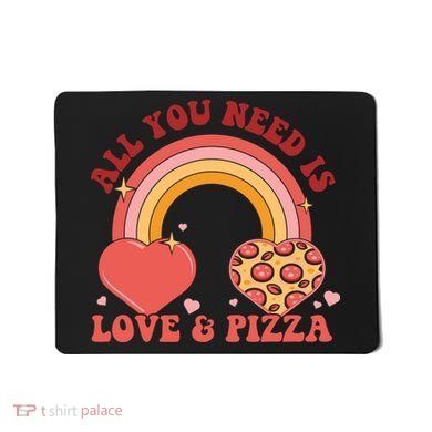 Love And Pizza Retro Valentine Gift For Valentine Day Mousepad