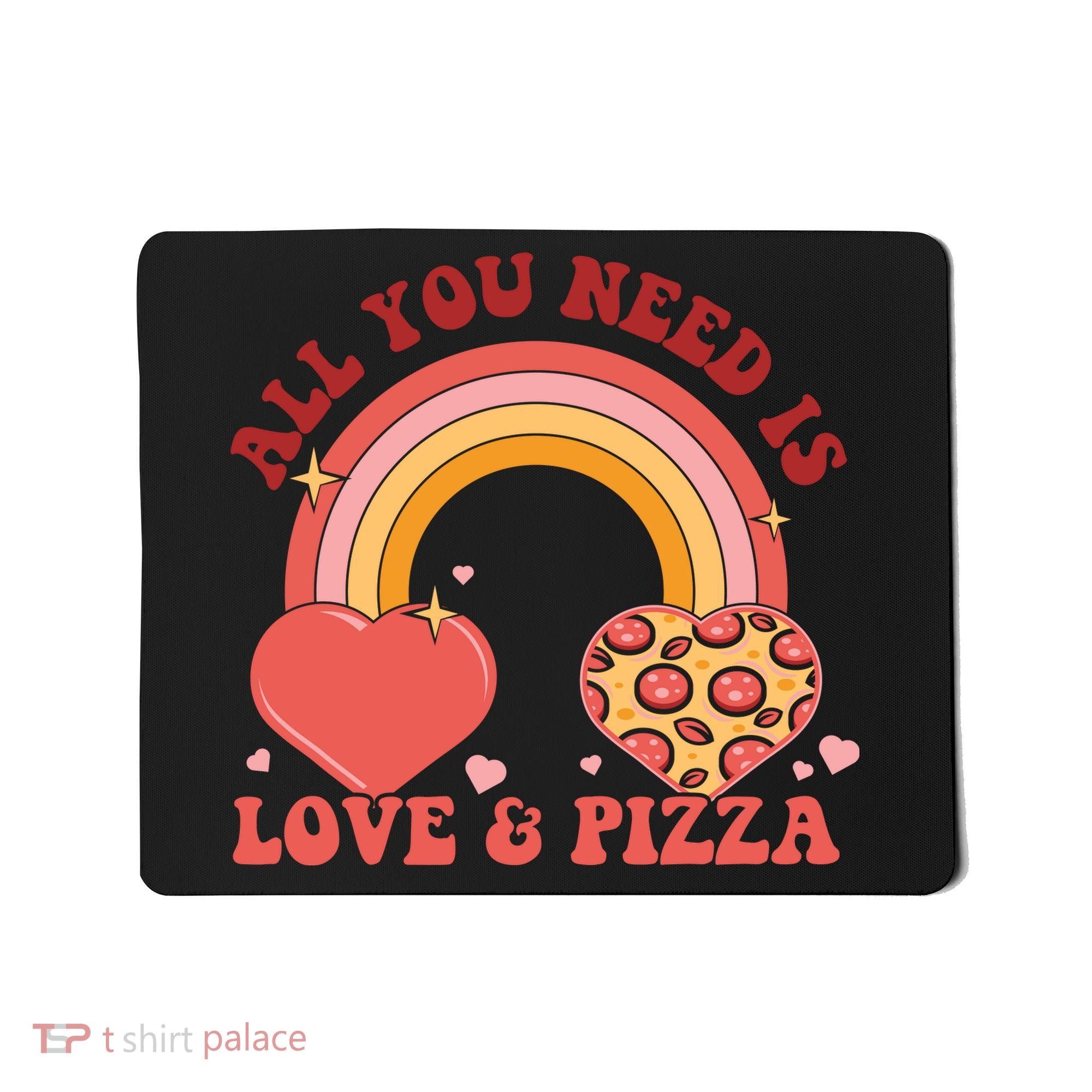 Love And Pizza Retro Valentine Gift For Valentine Day Mousepad