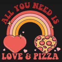 Love And Pizza Retro Valentine Gift For Valentine Day Ornament thumb 1