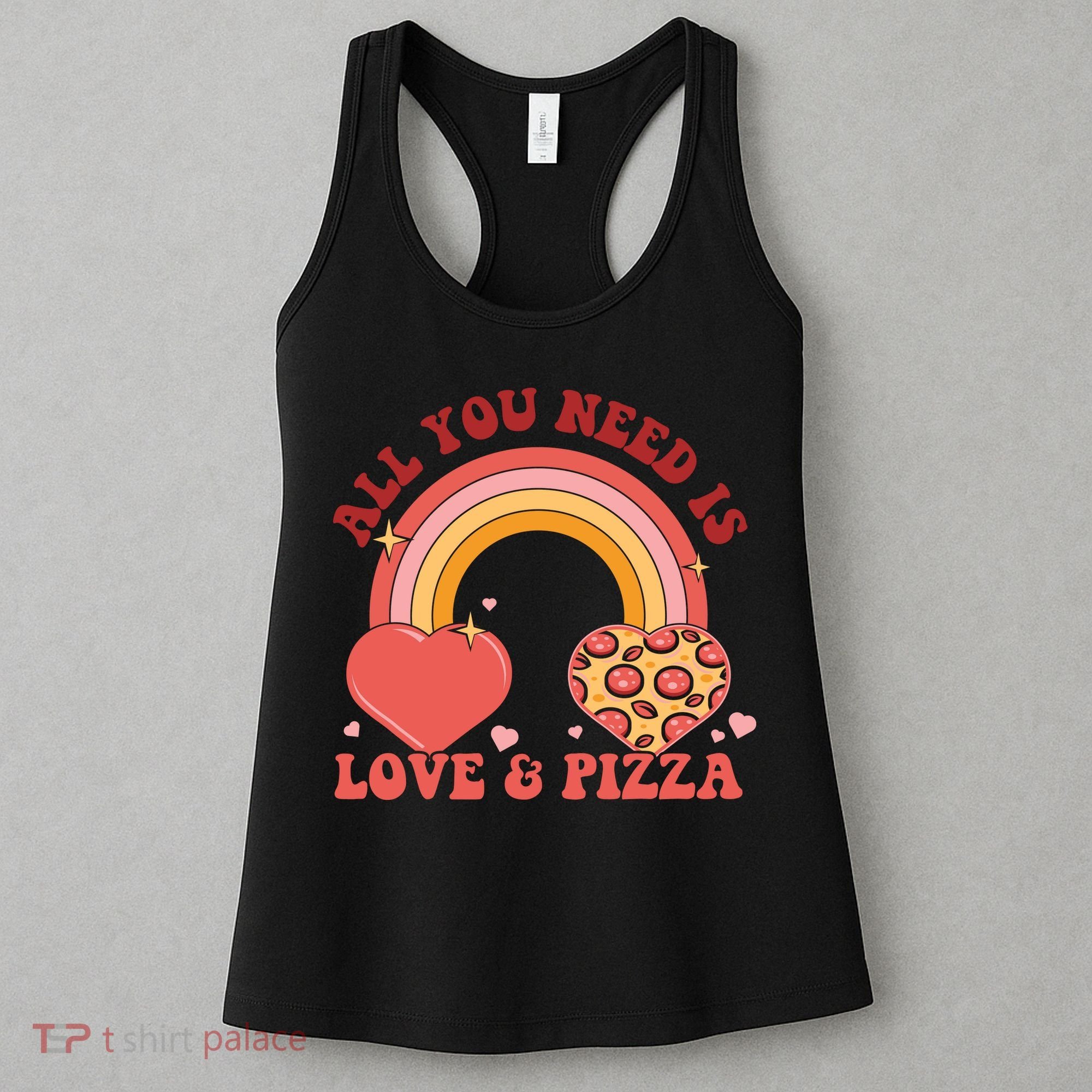 Love And Pizza Retro Valentine Gift For Valentine Day Women's Tank Top