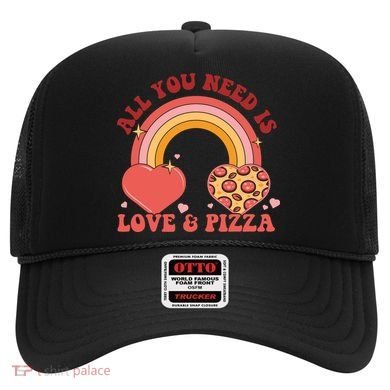 Love And Pizza Retro Valentine Gift For Valentine Day Hat