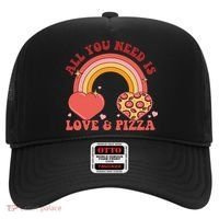 Love And Pizza Retro Valentine Gift For Valentine Day Hat thumb 0