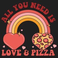 Love And Pizza Retro Valentine Gift For Valentine Day Hat thumb 2