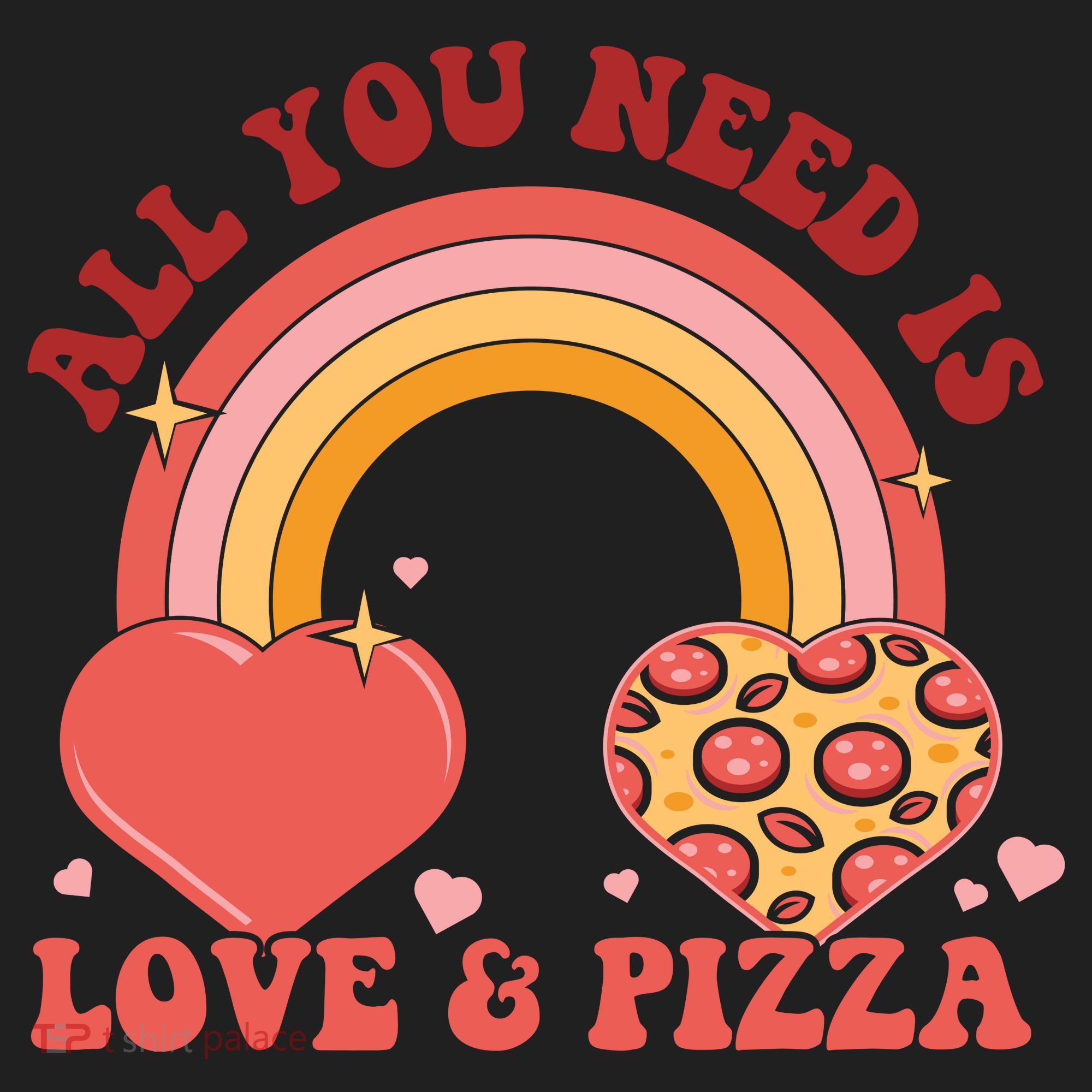 Love And Pizza Retro Valentine Gift For Valentine Day Hat