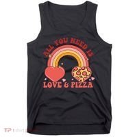 Love And Pizza Retro Valentine Gift For Valentine Day Tank Top thumb 0