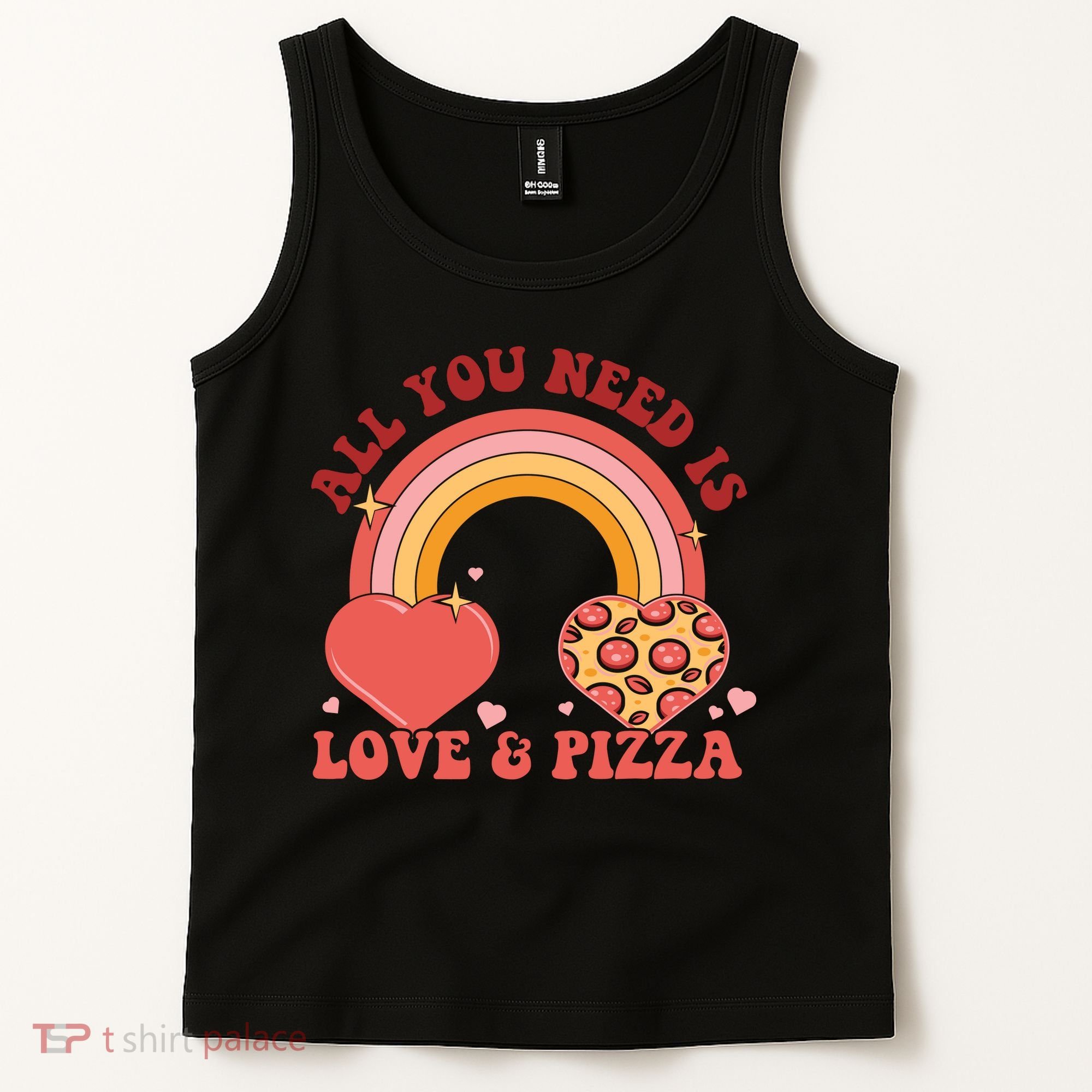 Love And Pizza Retro Valentine Gift For Valentine Day Tank Top