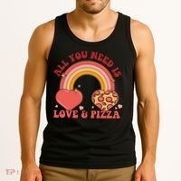 Love And Pizza Retro Valentine Gift For Valentine Day Tank Top thumb 3