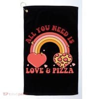 Love And Pizza Retro Valentine Gift For Valentine Day Golf Towel thumb 0
