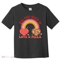 Love And Pizza Retro Valentine Gift For Valentine Day Toddler T-Shirt thumb 0
