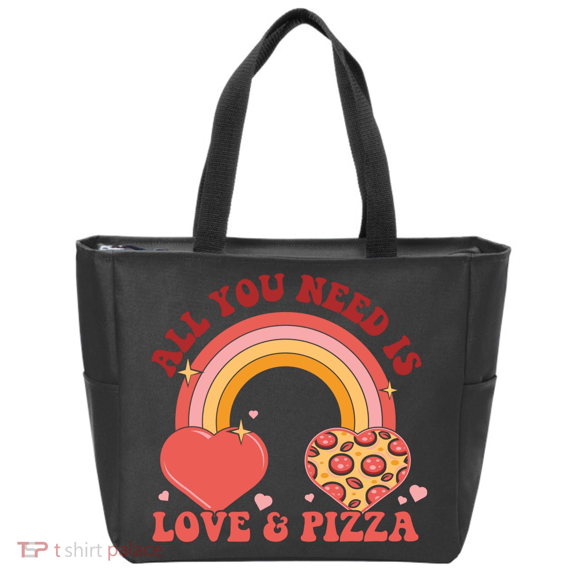 Love And Pizza Retro Valentine Gift For Valentine Day Tote Bag