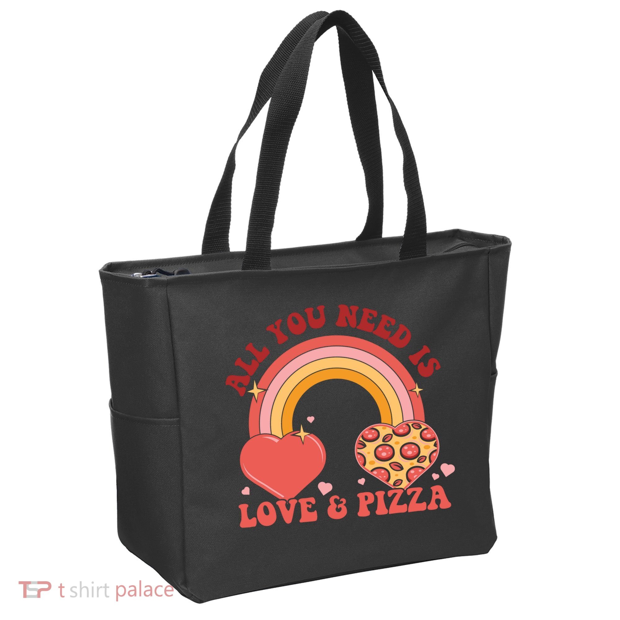Love And Pizza Retro Valentine Gift For Valentine Day Tote Bag