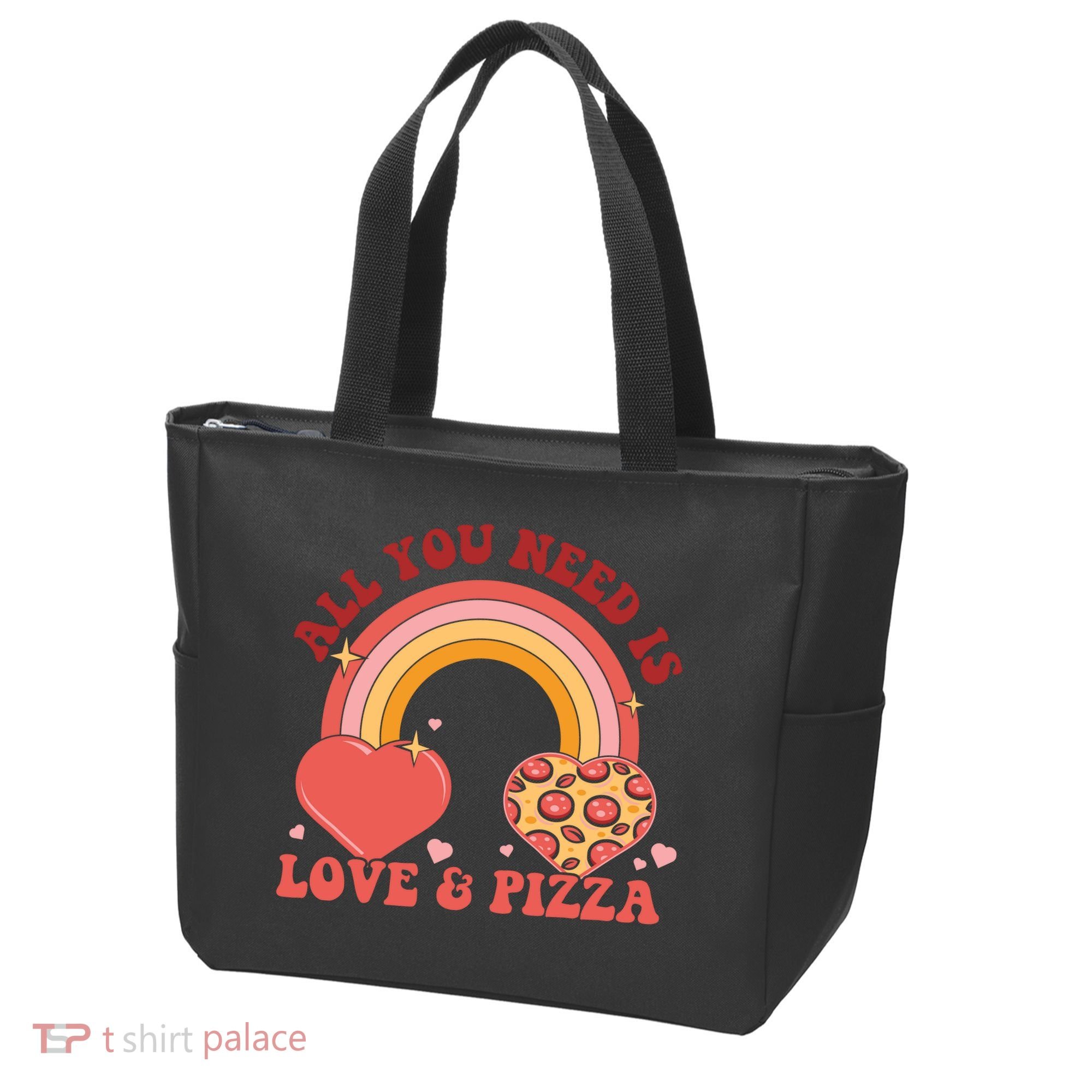 Love And Pizza Retro Valentine Gift For Valentine Day Tote Bag