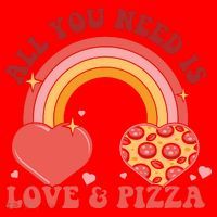 Love And Pizza Retro Valentine Gift For Valentine Day Santa Hat thumb 1