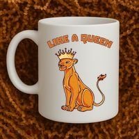 Like A Queen Queen Of The Jungle Lioness Coffee Mug thumb 2