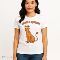 Like A Queen Queen Of The Jungle Lioness Women's T-Shirt thumb 4
