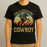 Like A Rhinestone Cowboy Vintage Western Rodeo Country Music T-Shirt thumb 3