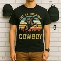 Like A Rhinestone Cowboy Vintage Western Rodeo Country Music T-Shirt thumb 6