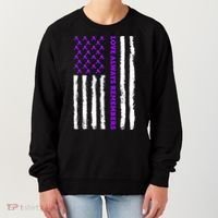Love Always Remembers Alzheimer's American Flag Women's Sweatshirt thumb 0