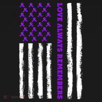 Love Always Remembers Alzheimer's American Flag Backpack thumb 2