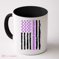 Love Always Remembers Alzheimer's American Flag Coffee Mug thumb 0