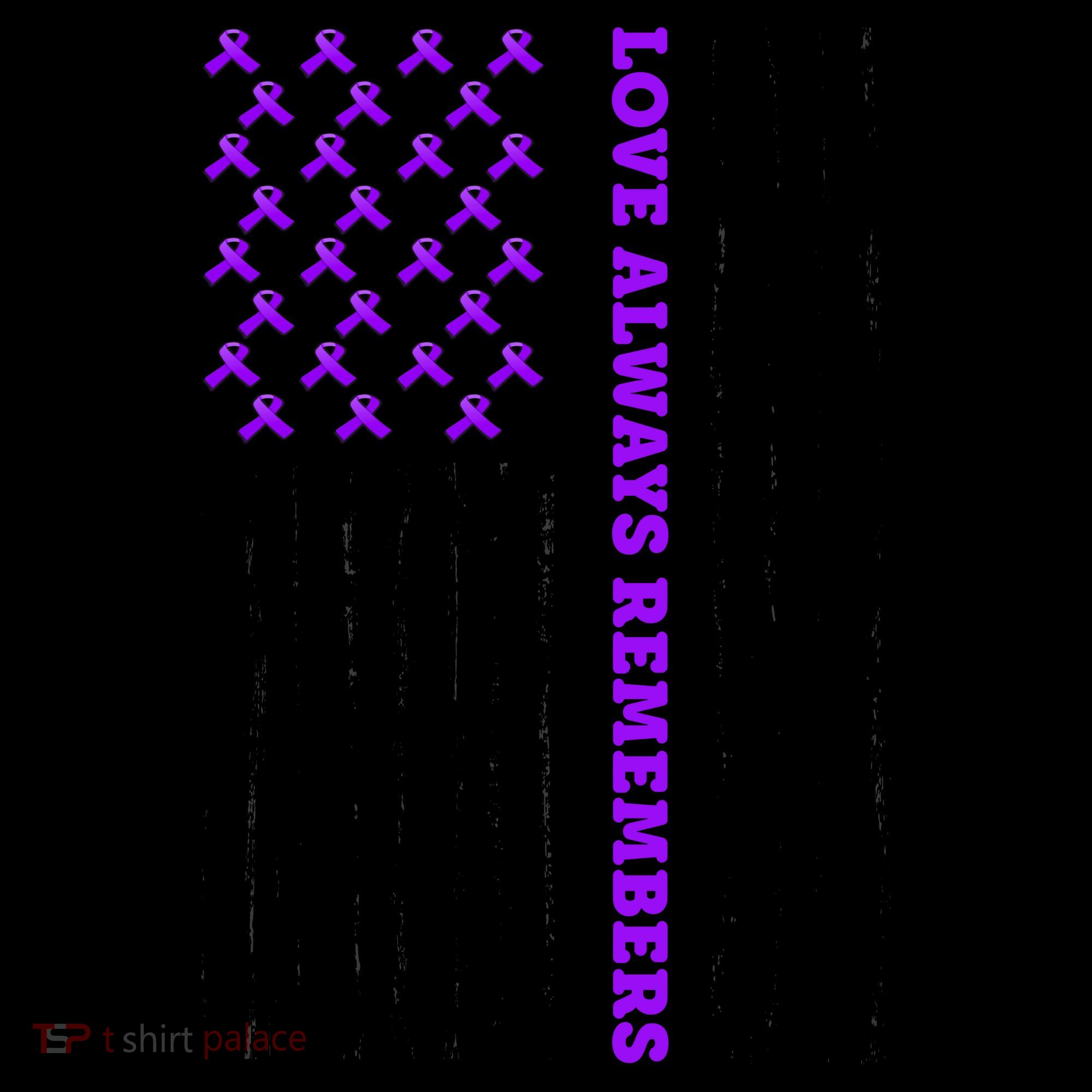 Love Always Remembers Alzheimer's American Flag Coffee Mug