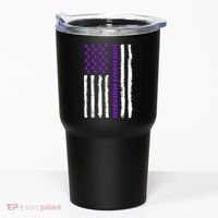Love Always Remembers Alzheimer's American Flag Tumbler thumb 0