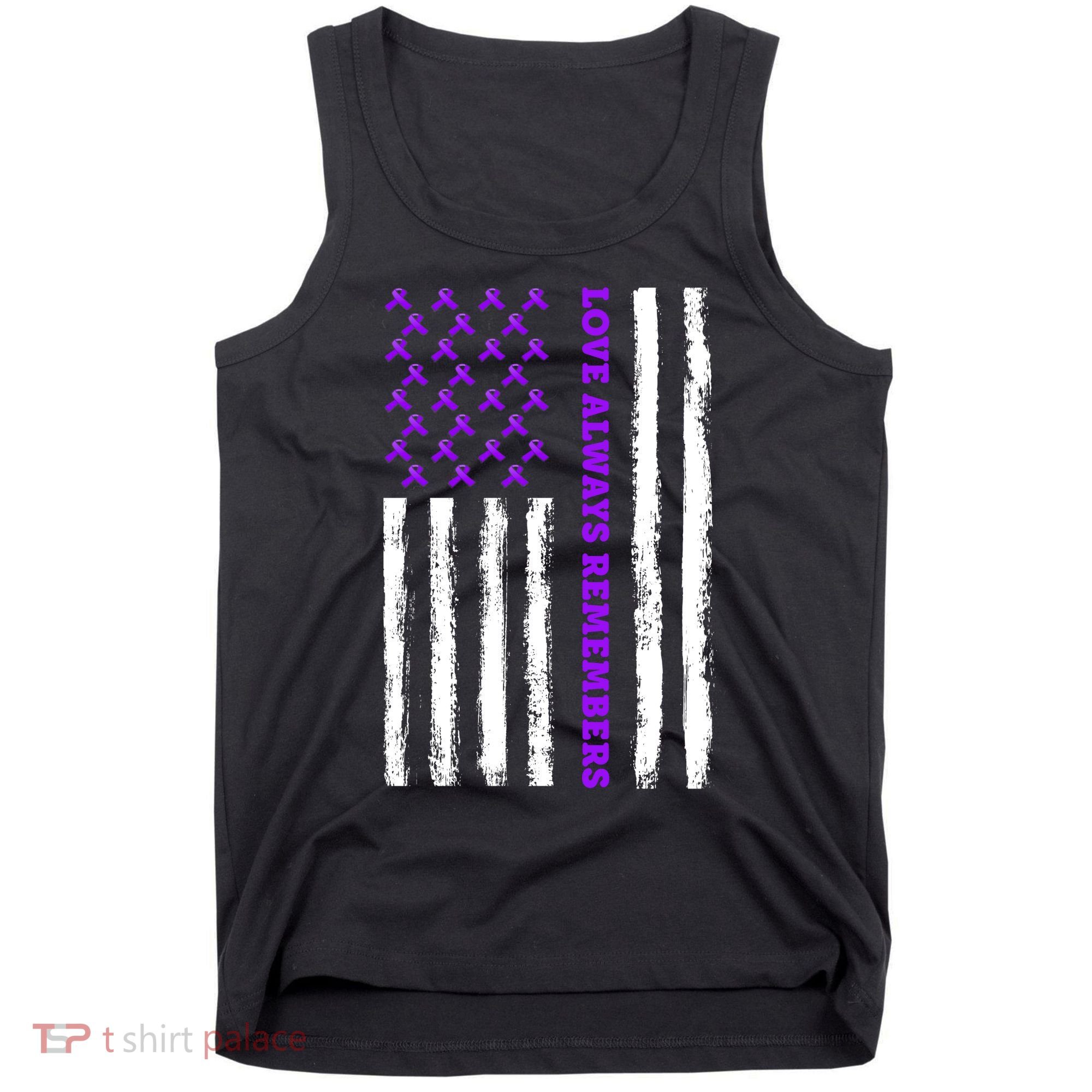 Love Always Remembers Alzheimer's American Flag Tank Top