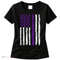 Love Always Remembers Alzheimer's American Flag Women's T-Shirt thumb 0