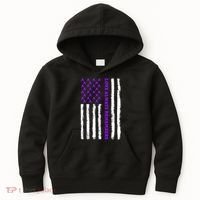 Love Always Remembers Alzheimer's American Flag Kids Hoodie thumb 0