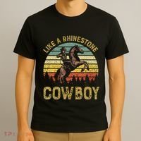 Like A Rhinestone Cowboy Vintage Western Rodeo Country Music T-Shirt thumb 3