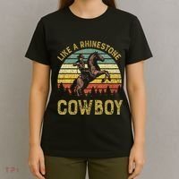 Like A Rhinestone Cowboy Vintage Western Rodeo Country Music T-Shirt thumb 4