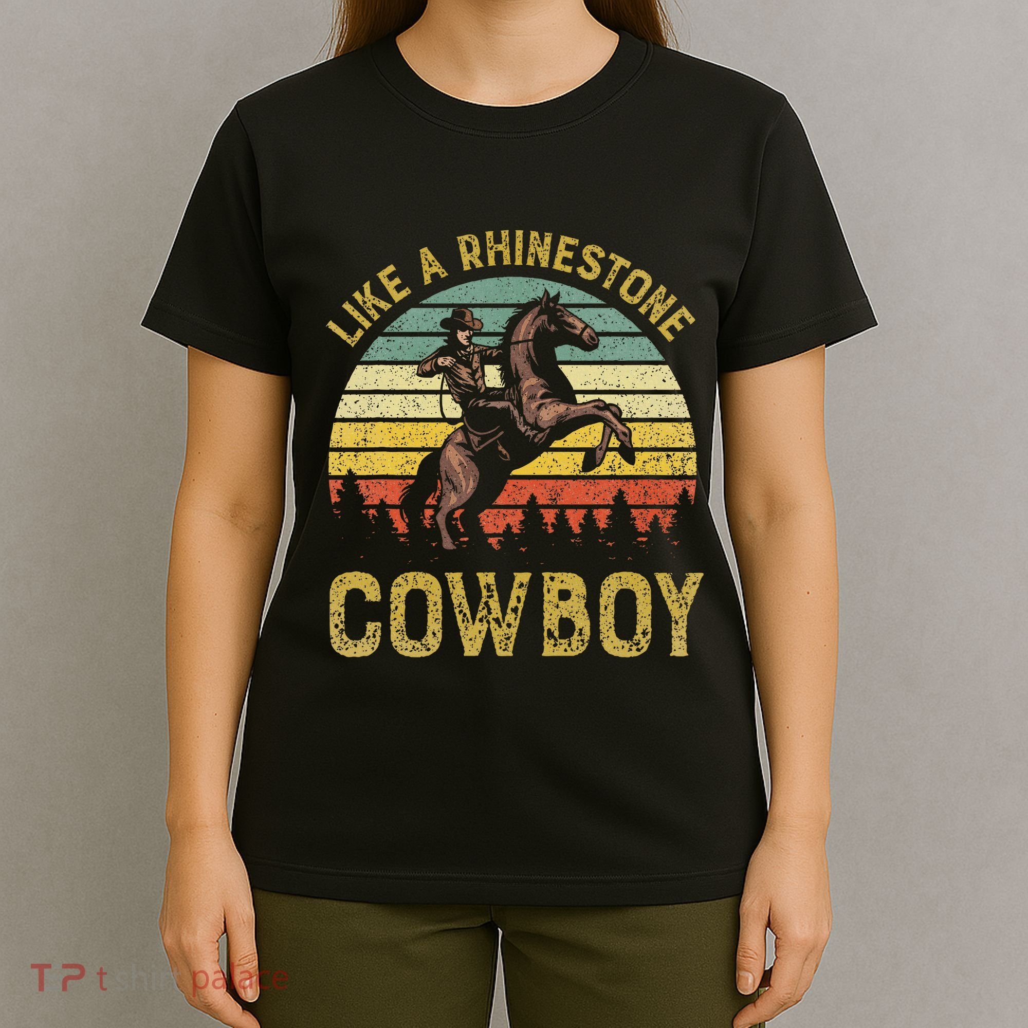 Like A Rhinestone Cowboy Vintage Western Rodeo Country Music T-Shirt