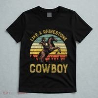 Like A Rhinestone Cowboy Vintage Western Rodeo Country Music T-Shirt thumb 5