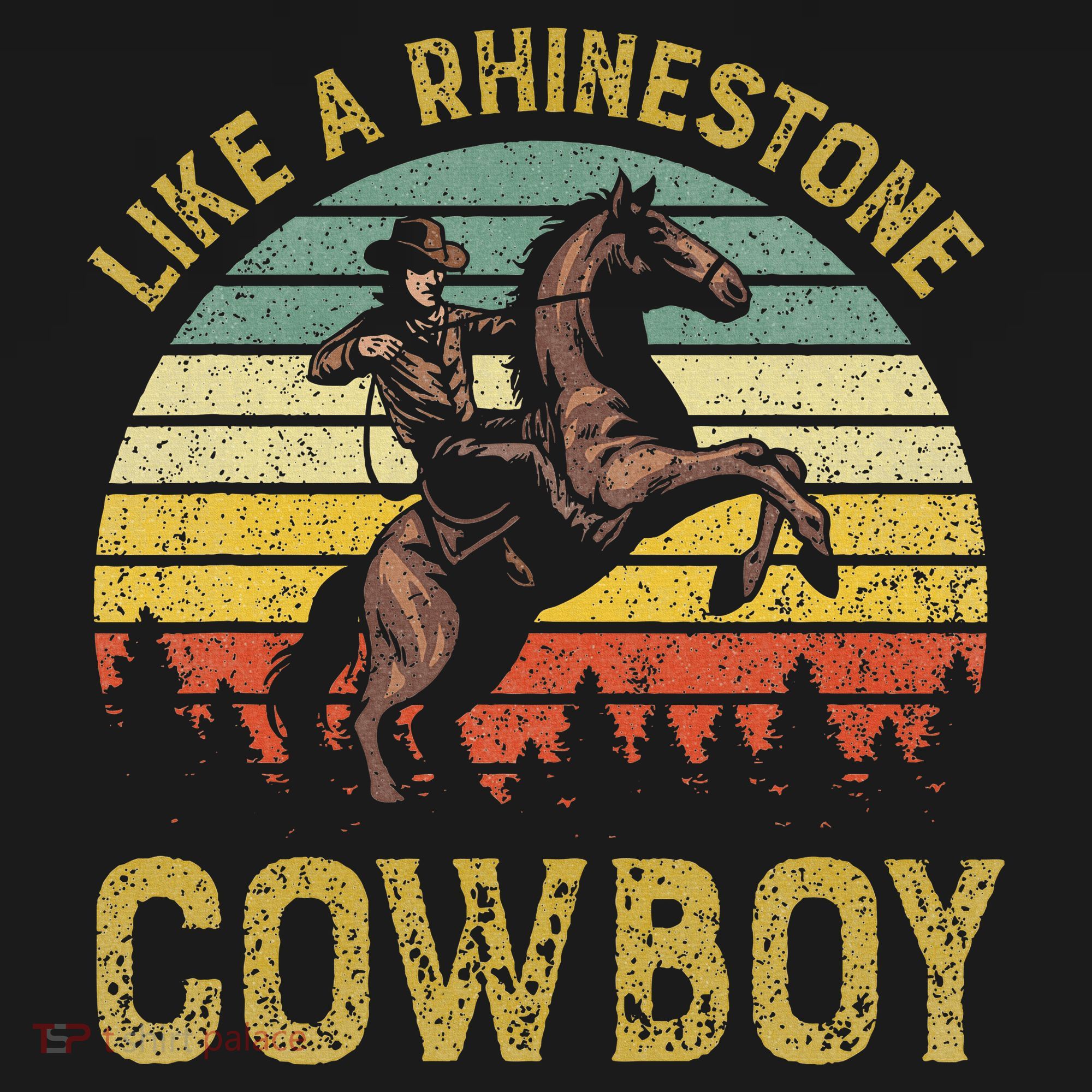 Like A Rhinestone Cowboy Vintage Western Rodeo Country Music T-Shirt
