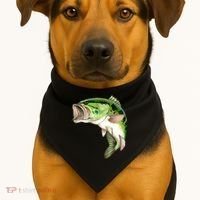 Largemouth Bass Swimming USA-Made Doggie Bandana thumb 1
