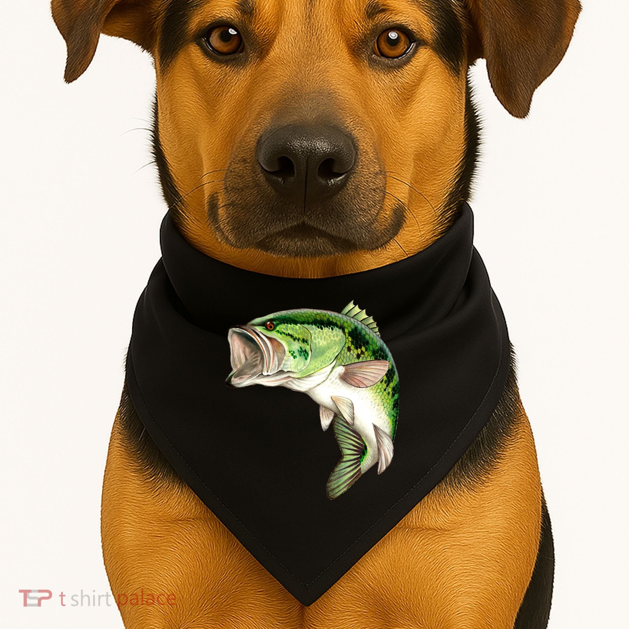 Largemouth Bass Swimming USA-Made Doggie Bandana