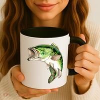 Largemouth Bass Swimming Coffee Mug thumb 3