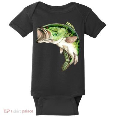 Largemouth Bass Swimming Baby Bodysuit