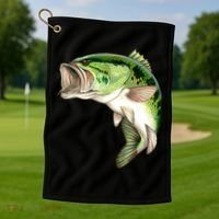Largemouth Bass Swimming Golf Towel thumb 1