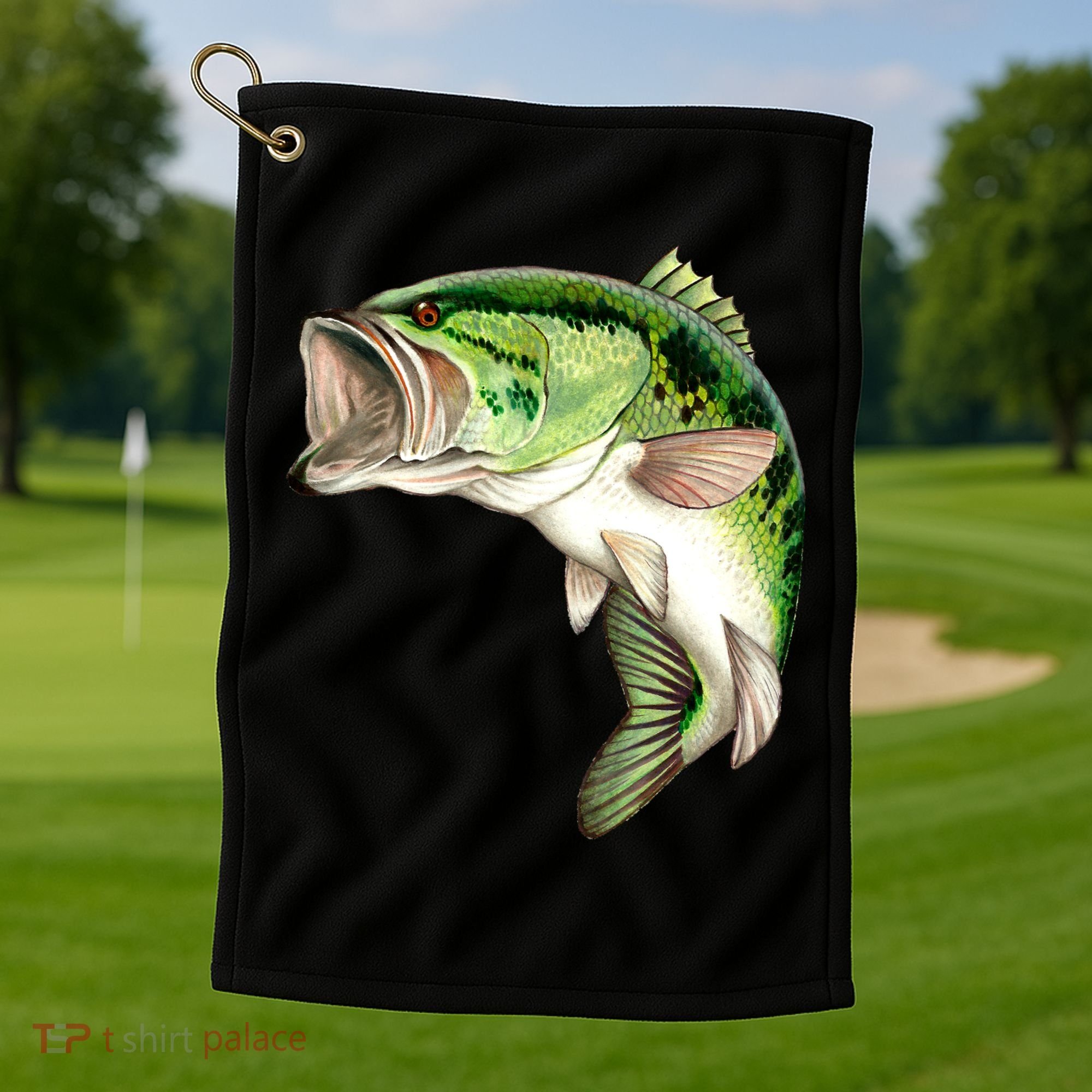 Largemouth Bass Swimming Golf Towel