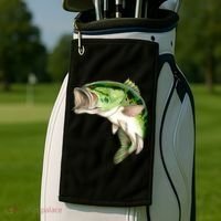 Largemouth Bass Swimming Golf Towel thumb 2