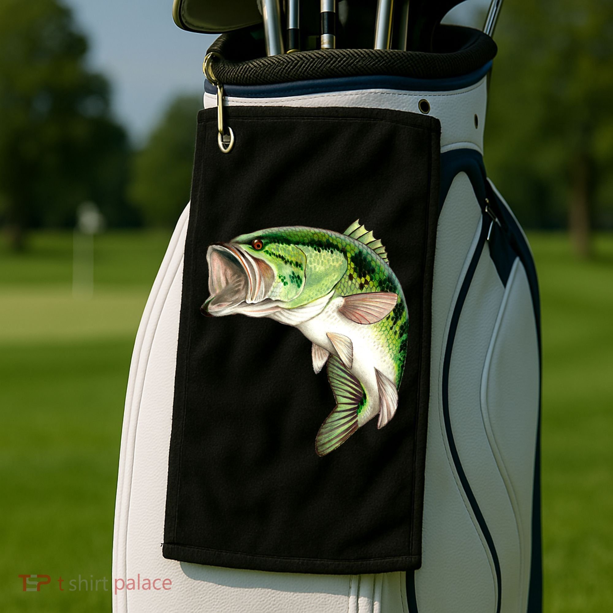 Largemouth Bass Swimming Golf Towel