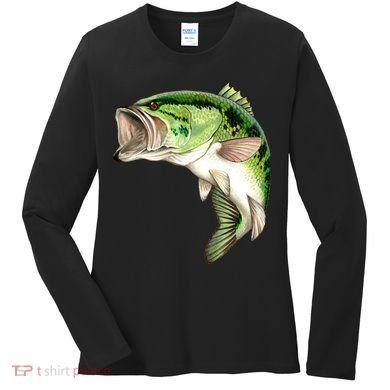 Largemouth Bass Swimming Women's Long Sleeve Shirt