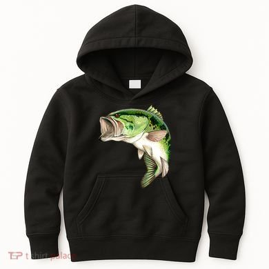 Largemouth Bass Swimming Kids Hoodie