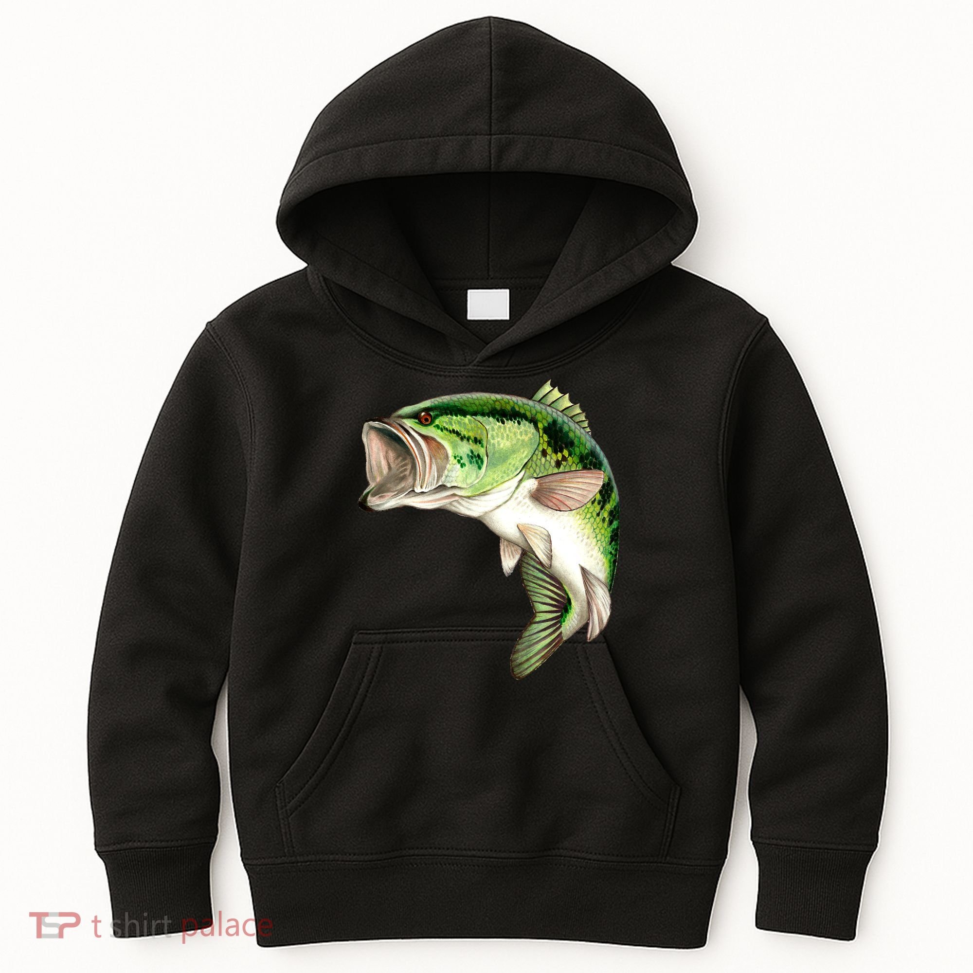 Largemouth Bass Swimming Kids Hoodie